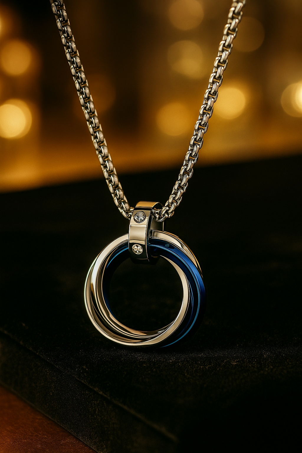 Interlocking Rings Pendant Necklace