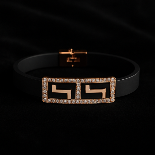 Black & Gold Greek Key Bracelet